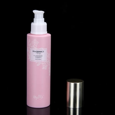 Botella de PET rosa personalizable Botella de loción vacía con tapa de PP para el cuidado de la piel