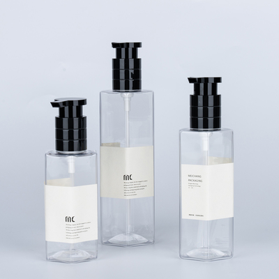Material del cuello PET plástico 200 ml 250 ml 300 ml Botella de champú para el cuidado de la piel