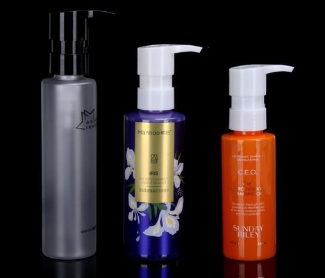 Botella de loción de plástico PET personalizada de 100 ml 130 ml 150 ml de capacidad para envases cosméticos
