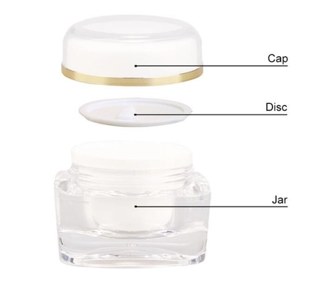 Material del collar Acrílico 15g 30g 50g Contenedor para la crema de ojos de lujo en el frasco de diamante