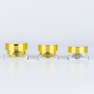 15g 30g 50g Vidrio de crema cosmética acrílica de doble pared con tapa dorada Botella de esmalte de uñas