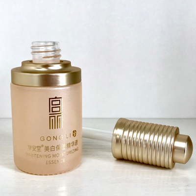 Botella de vidrio de 30 ml con gotero giratorio resistente a los niños para crema para ojos