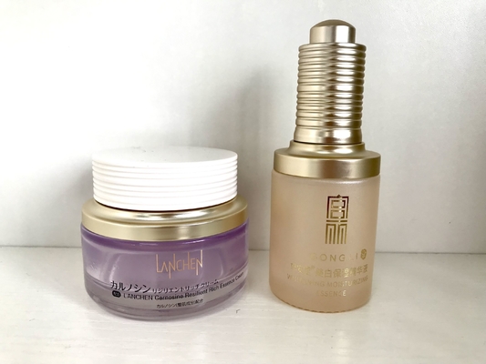 Botella de vidrio de 30 ml con gotero giratorio resistente a los niños para crema para ojos