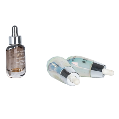 Botella de goteo de vidrio redondo competitivo para suero y esencia 30ml 50ml Cualquier color está bien