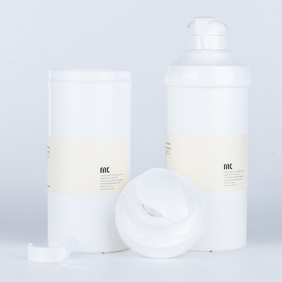 Material de PP 16 oz 500 ml Botella de loción de plástico de forma redonda para botella grande sin aire