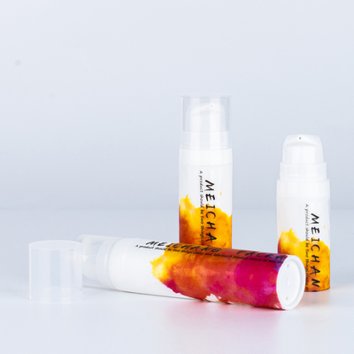 Botella de loción sin aire de 5 ml, 10 ml y 15 ml de PP, botella de tonificante con tapa industrial