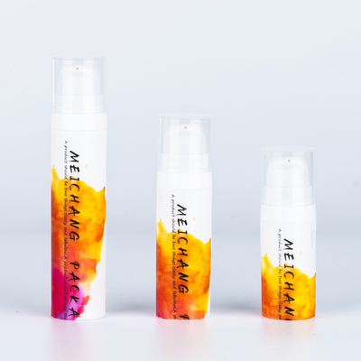 Botella de loción sin aire de 5 ml, 10 ml y 15 ml de PP, botella de tonificante con tapa industrial